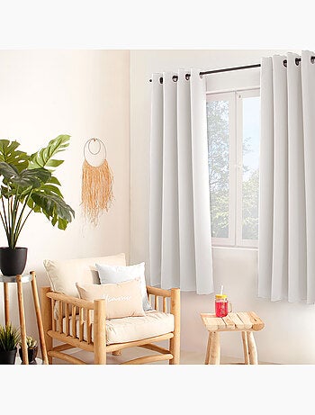 Rideau occultant uni avec 8 œillets