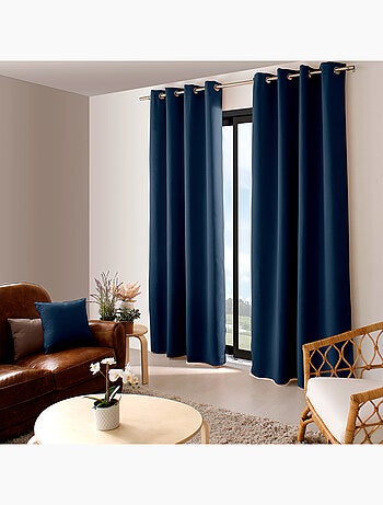 Rideau occultant uni avec 8 œillets