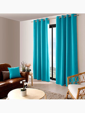 Rideau occultant uni avec 8 œillets