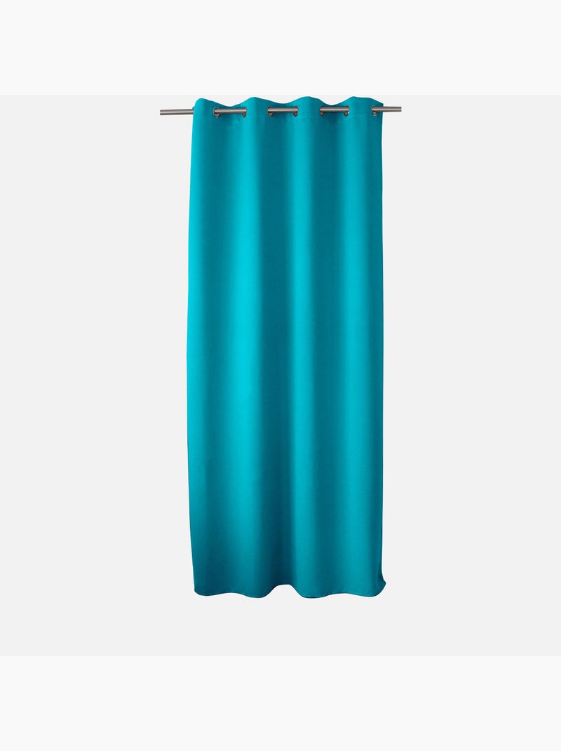 Rideau occultant uni avec 8 œillets Bleu turquoise - Kiabi