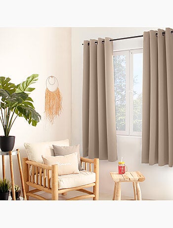 Rideau occultant uni avec 8 œillets