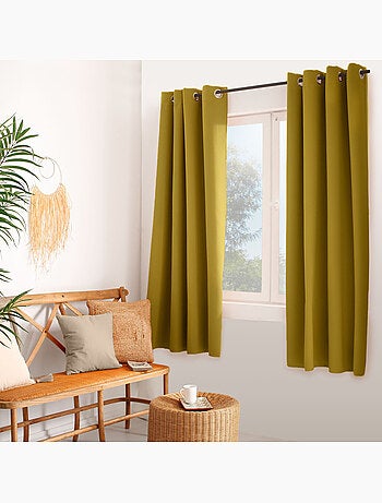 Rideau occultant uni avec 8 œillets