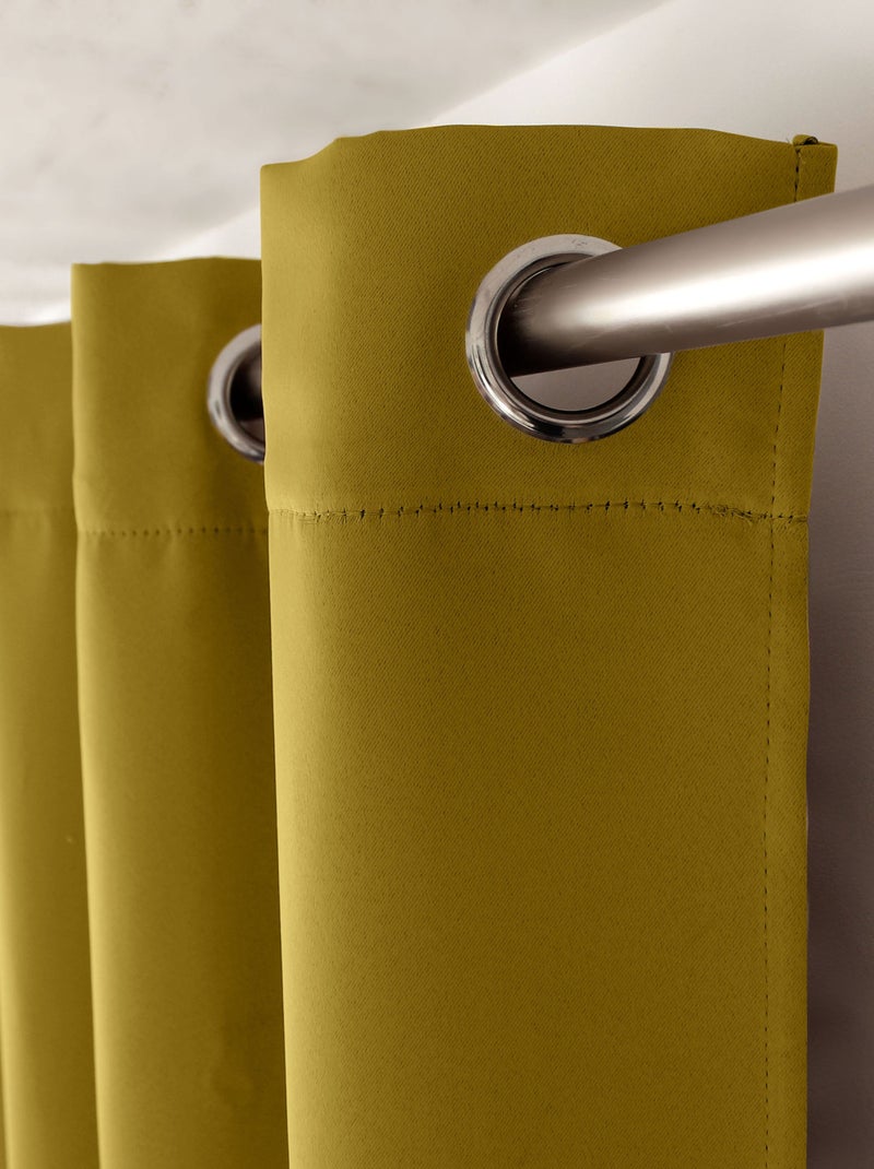 Rideau occultant uni avec 8 œillets Bronze - Kiabi