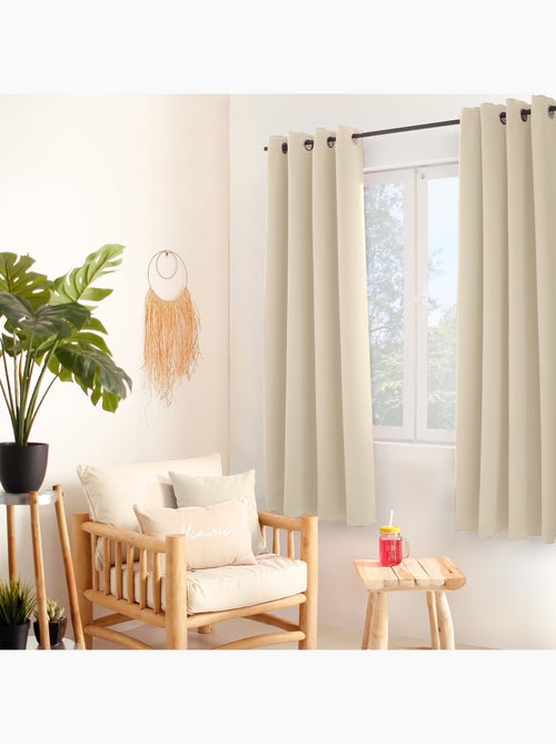 Rideau occultant uni avec 8 œillets - Kiabi