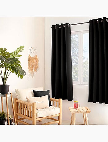 Rideau occultant uni avec 8 œillets