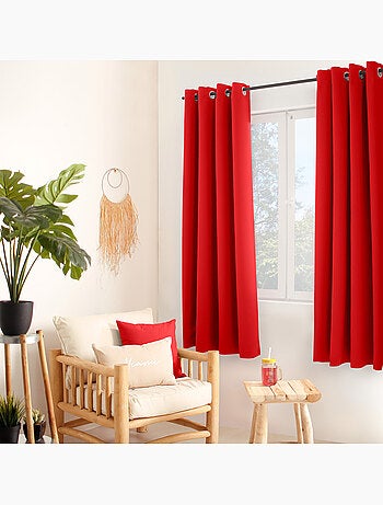 Rideau occultant uni avec 8 œillets