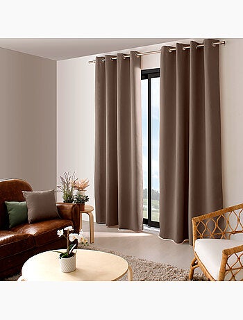 Rideau occultant uni avec 8 œillets