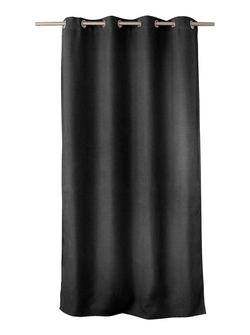 Rideau occultant uni et fileté gris anthracite - Kiabi