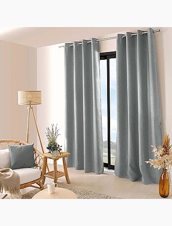 Rideau occultant uni et fileté