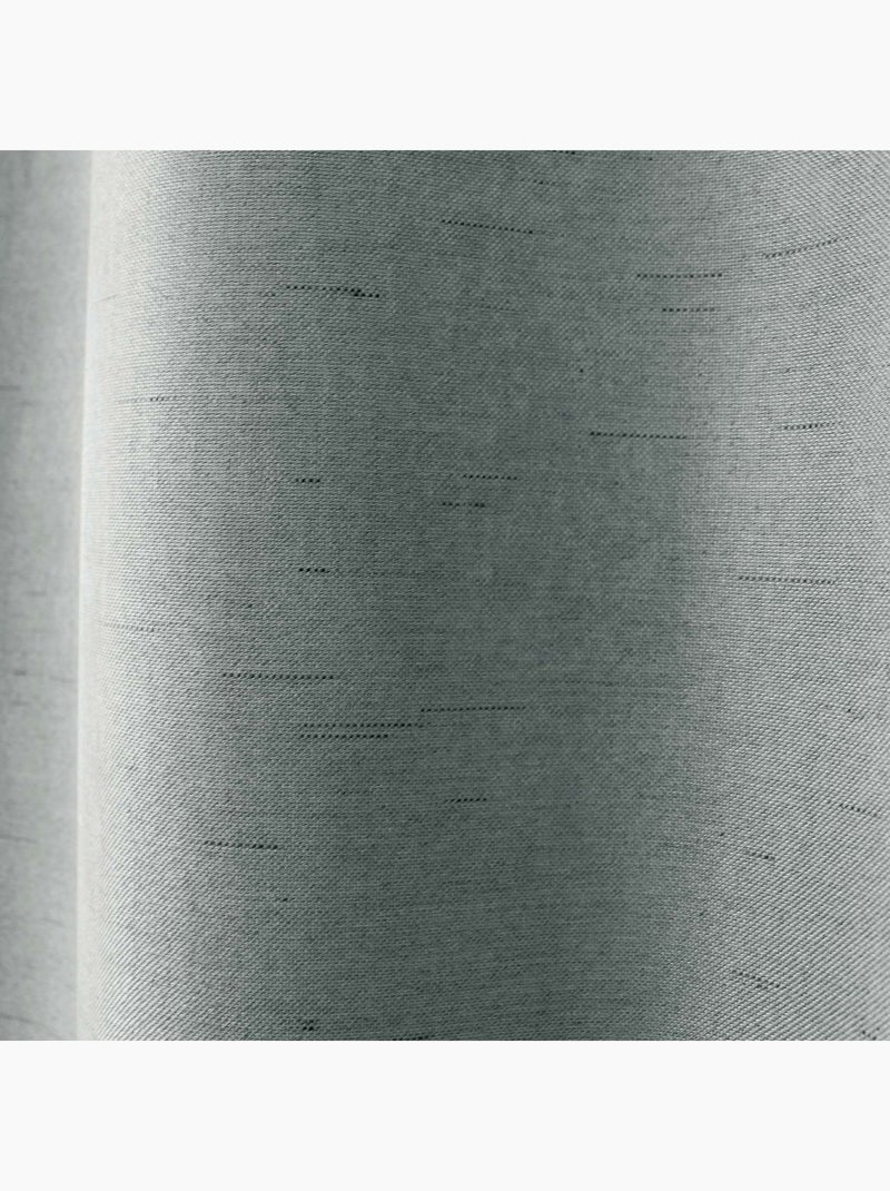 Rideau occultant uni et fileté Gris - Kiabi