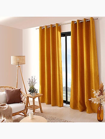 Rideau occultant uni et fileté