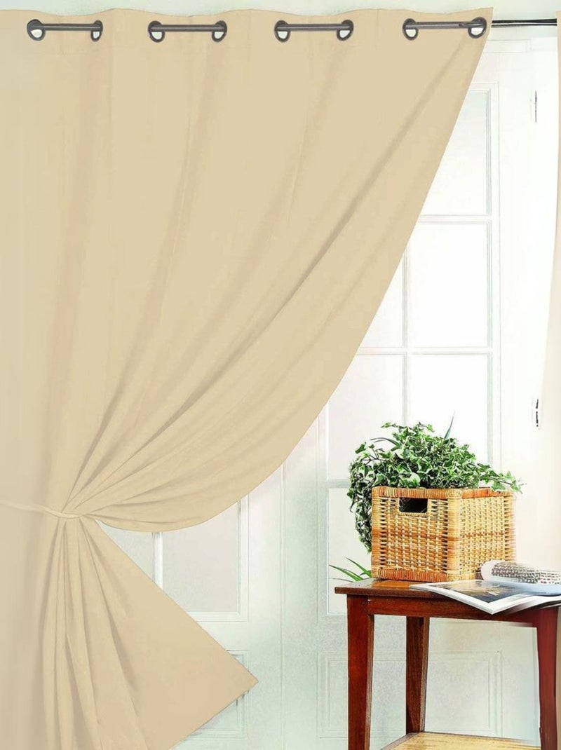 Rideau occultant uni M1 non feu Beige clair - Kiabi