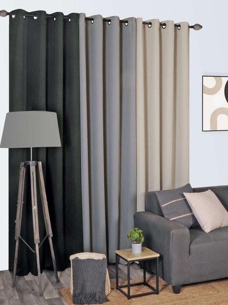 Rideau Occultant, uni sans couture - Prêt à Poser grande Hauteur. Beige - Kiabi