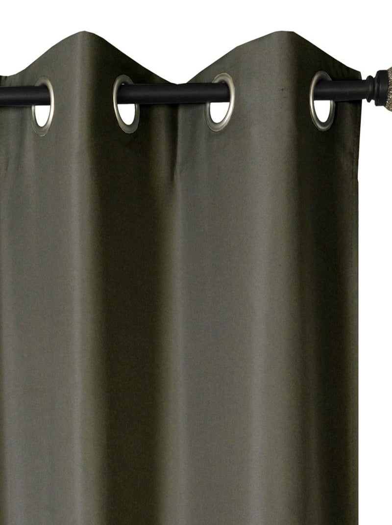 Rideau Occultant, uni sans couture - Prêt à Poser grande Hauteur. Gris Argenté - Kiabi