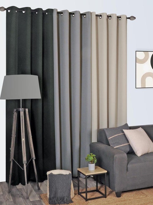 Rideau Occultant, uni sans couture - Prêt à Poser grande Hauteur. - Kiabi