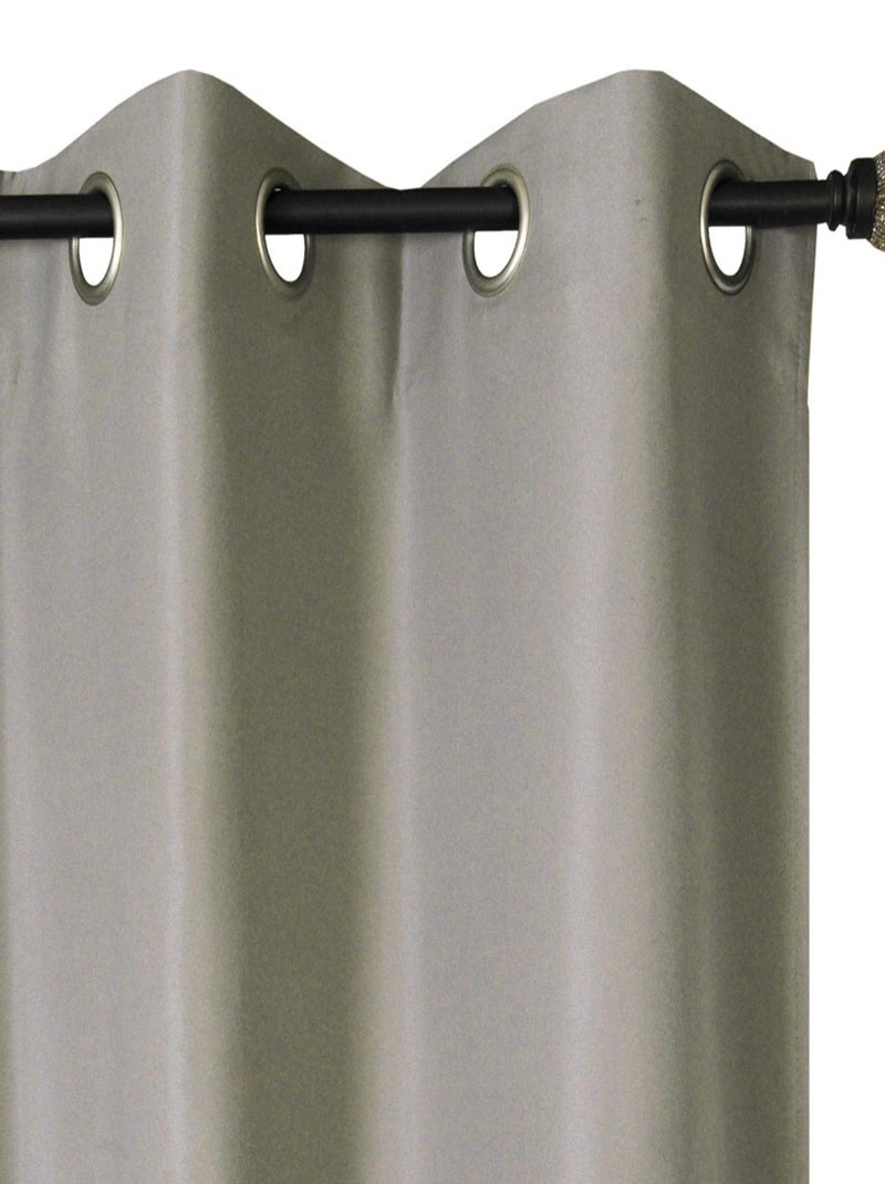 Rideau Occultant, uni sans couture - Prêt à Poser grande Hauteur. Noir - Kiabi