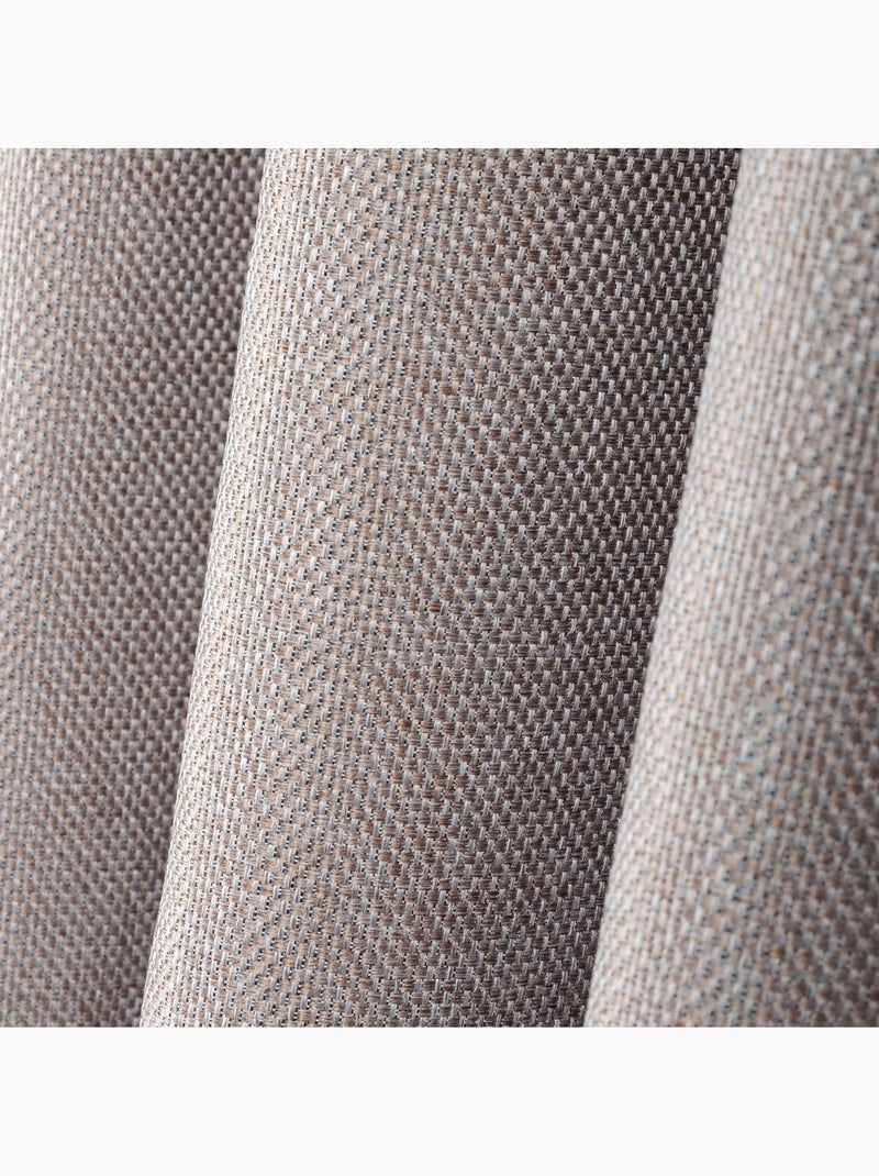 Rideau occultant uni tramé Beige - Kiabi