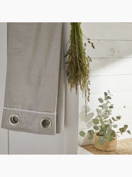 Rideau ? oeillets coton uni CHARME - Kiabi