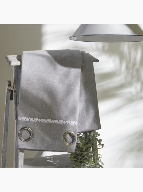 Rideau ? oeillets coton uni CHARME - Kiabi