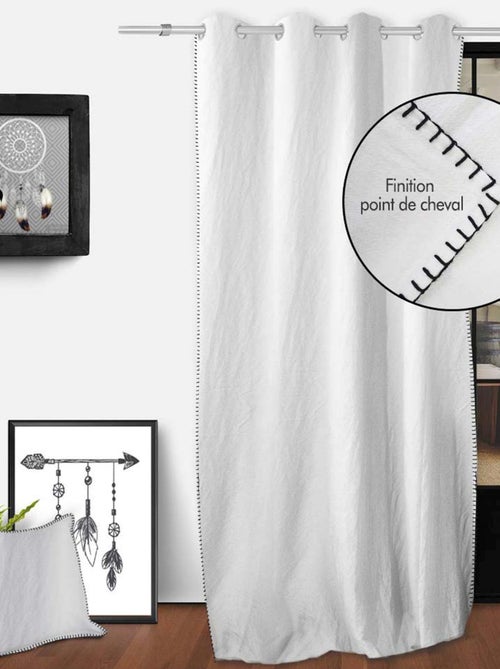 Rideau oeillets en coton lavé 135x250 cm SPIRIT, par Soleil d'Ocre - Kiabi