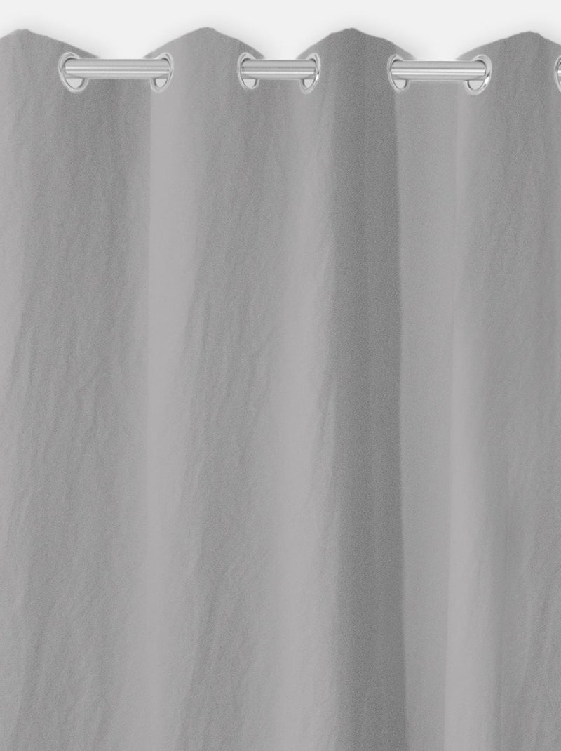 Rideau oeillets en coton lavé 135x250 cm SPIRIT, par Soleil d'Ocre Gris - Kiabi