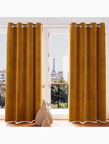 Rideau oeillets en velours VELVET, par Soleil d'ocre