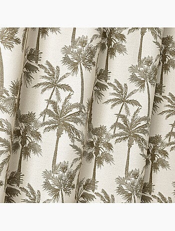 Rideau œillets motif palmier tamisant en tissu texturé