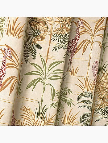 Rideau œillets obscurcissant motif végétal et animal
