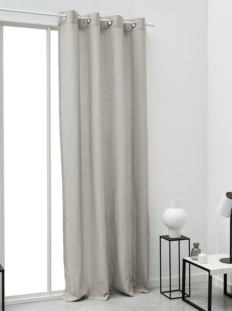 Rideau oeillets uni ESSENTIAL PANAMA Beige - Kiabi