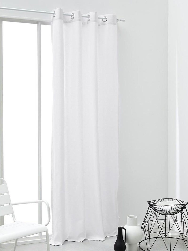Rideau oeillets uni ESSENTIAL PANAMA Blanc - Kiabi