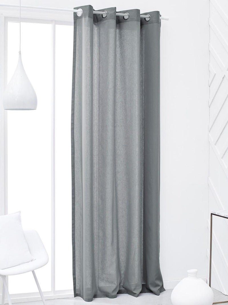 Rideau oeillets uni ESSENTIAL PANAMA Gris - Kiabi