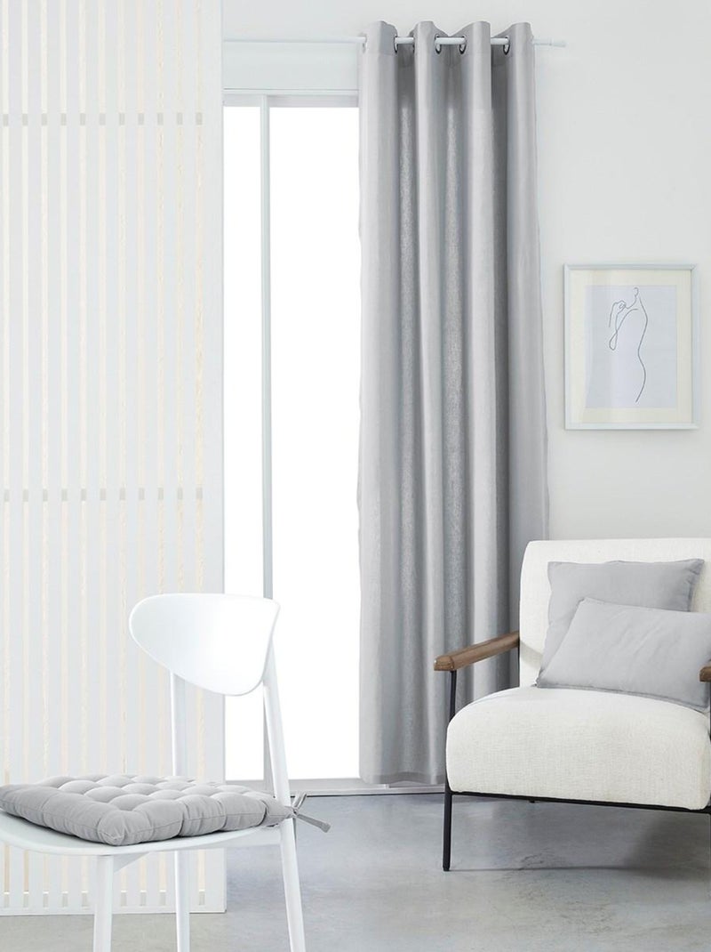 Rideau oeillets uni ESSENTIAL PANAMA Gris - Kiabi
