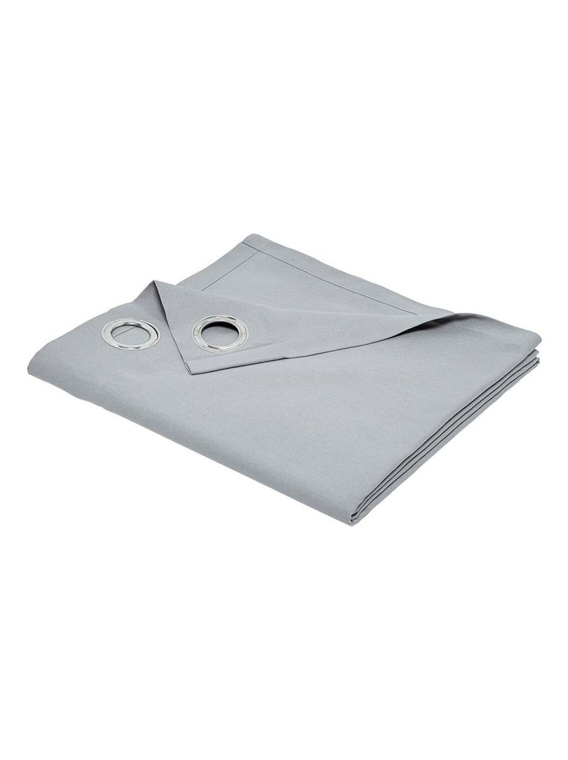 Rideau oeillets uni ESSENTIAL PANAMA Gris - Kiabi