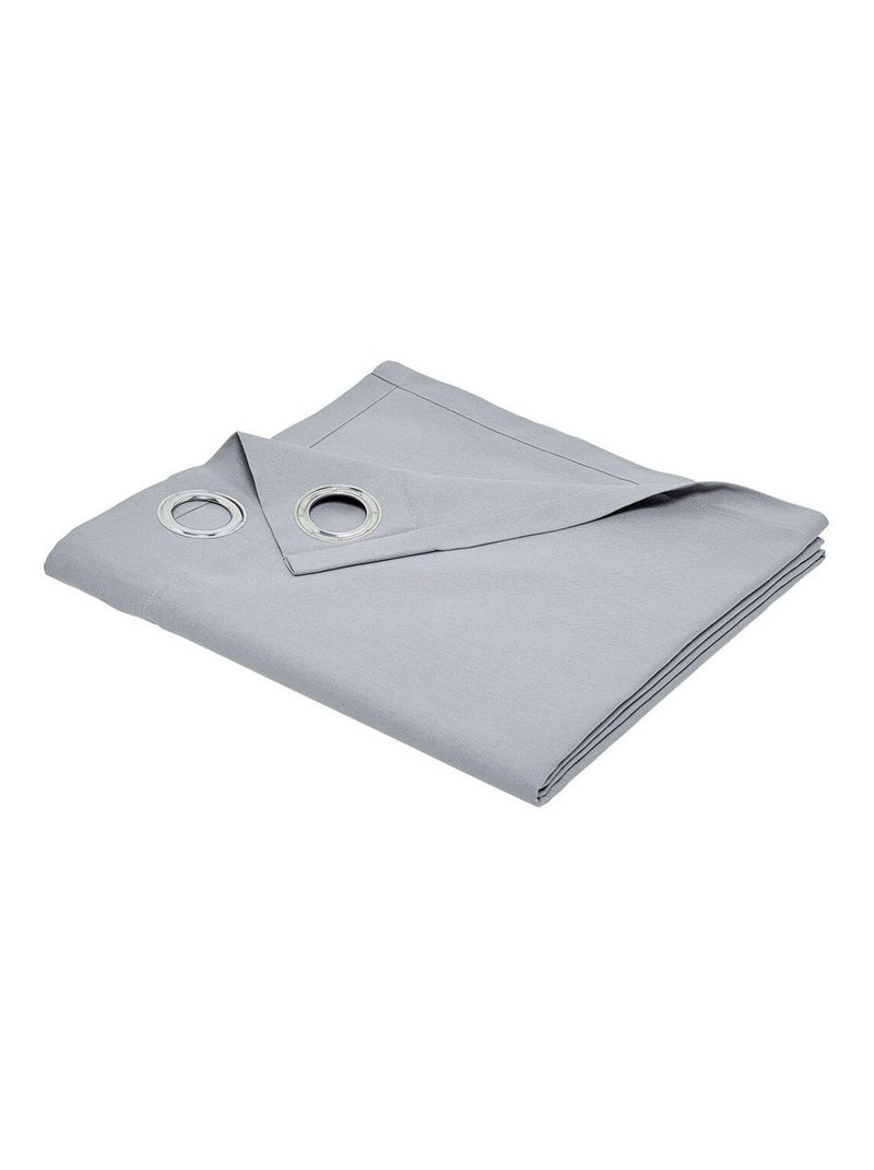 Rideau oeillets uni ESSENTIAL PANAMA Gris - Kiabi
