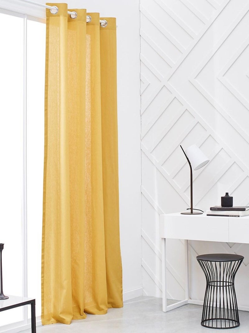 Rideau oeillets uni ESSENTIAL PANAMA Jaune - Kiabi