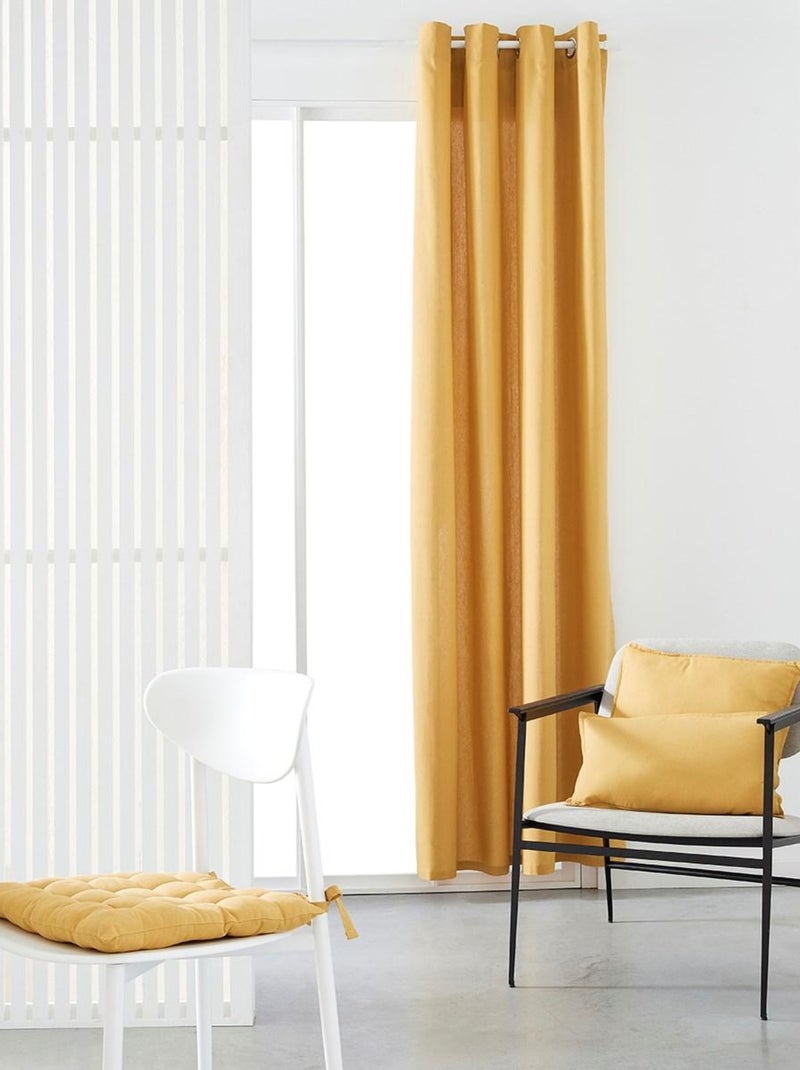 Rideau oeillets uni ESSENTIAL PANAMA Jaune - Kiabi