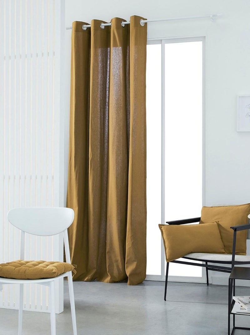 Rideau oeillets uni ESSENTIAL PANAMA Marron - Kiabi