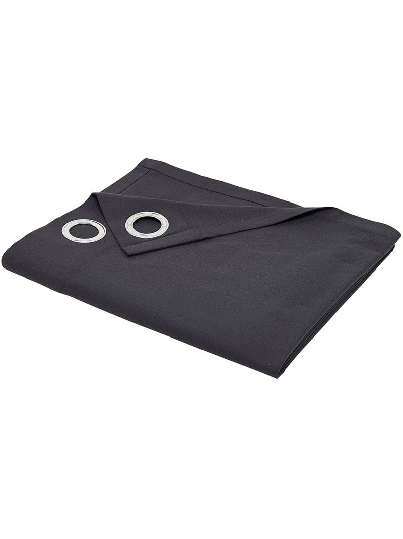 Rideau oeillets uni ESSENTIAL PANAMA Noir - Kiabi