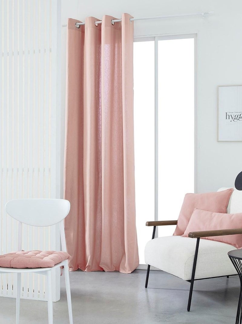 Rideau oeillets uni ESSENTIAL PANAMA Rose - Kiabi