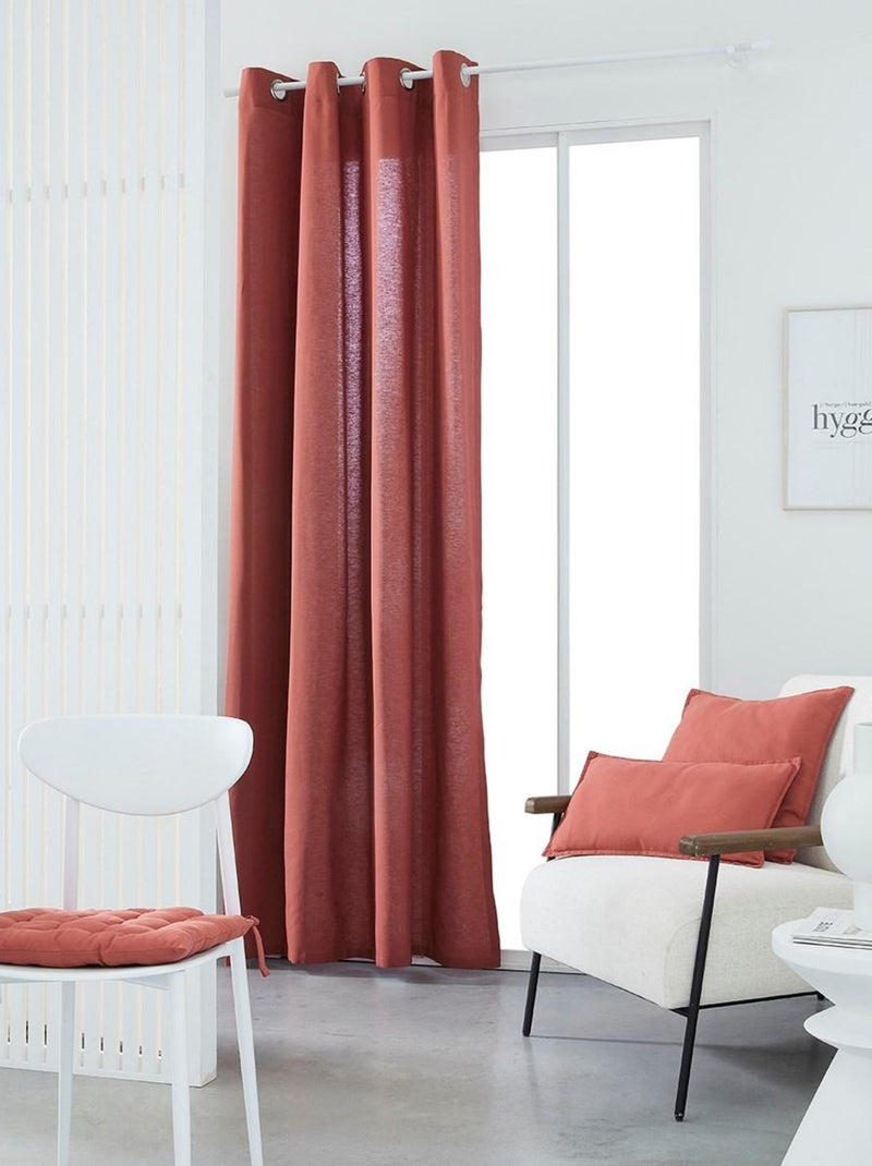 Rideau oeillets uni ESSENTIAL PANAMA Rouge - Kiabi