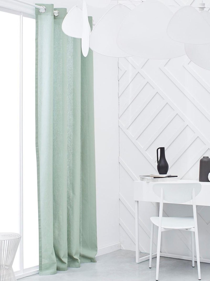 Rideau oeillets uni ESSENTIAL PANAMA Vert - Kiabi