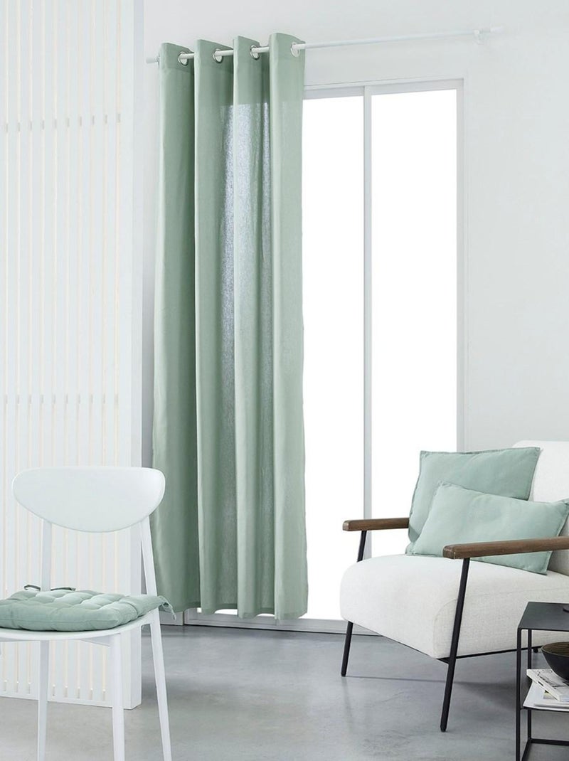 Rideau oeillets uni ESSENTIAL PANAMA Vert - Kiabi