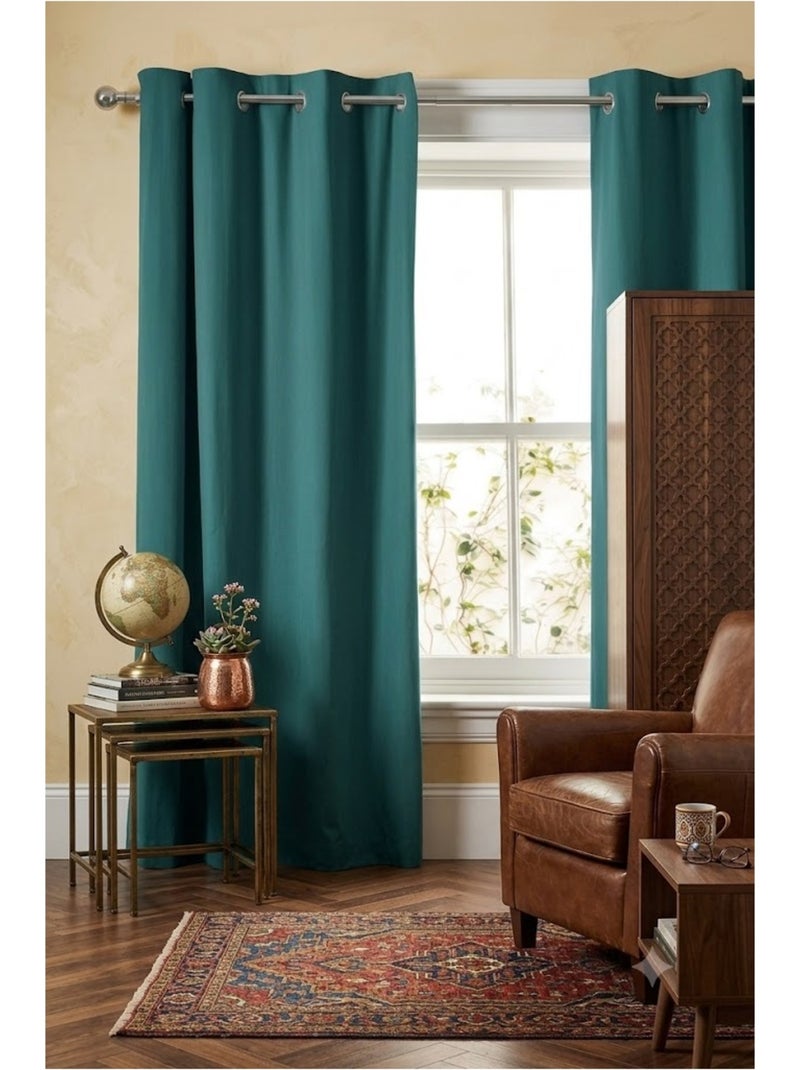 Rideau opacifiant thermique Collection Inuits Bleu canard - Kiabi