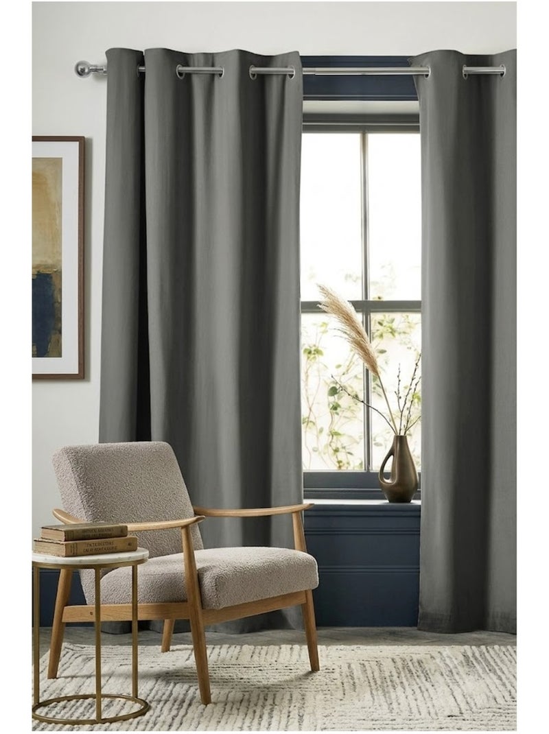 Rideau opacifiant thermique collection inuits Noir Gris anthracite - Kiabi