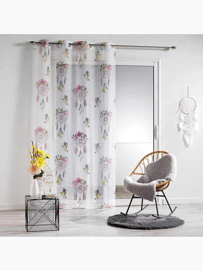 Rideau panneau a oeillets Voile Collection Attrape Reves Bohemia Multicolore - Kiabi