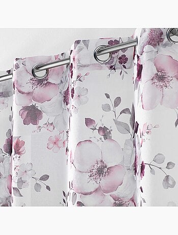 Rideau panneau a oeillets Voile Collection Bouquet de fleurs