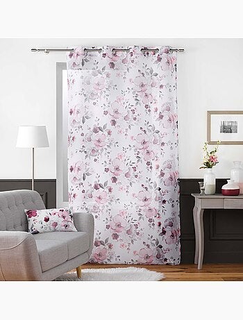 Rideau panneau a oeillets Voile Collection Bouquet de fleurs