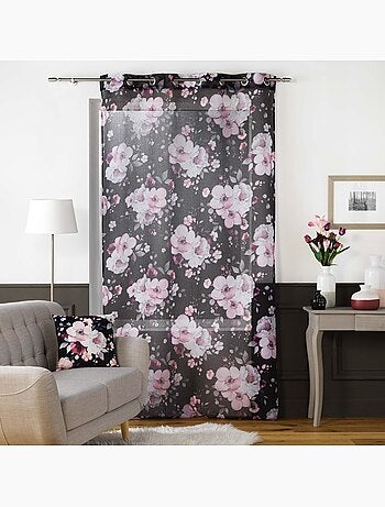 Rideau panneau a oeillets Voile Collection Bouquet de fleurs