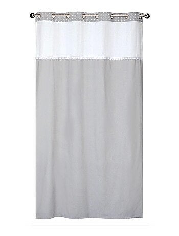 Rideau parement toile imprimé cœur - prêt à poser.