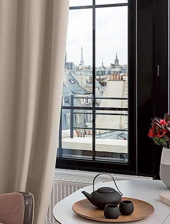 Rideau Phonique Occultant et Thermique "MOONDREAM" galon fronceur